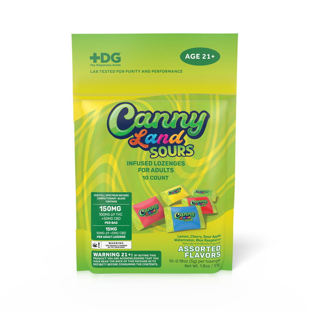 10 Count CannyLand Sours Adult Lozenges (15 mg per piece/ 150 mg per package)